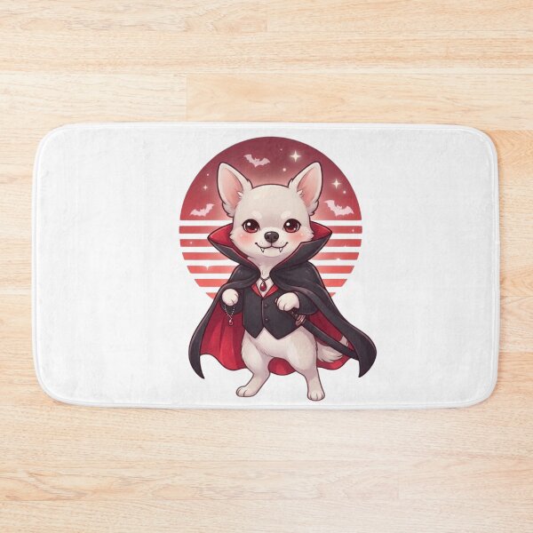 Item preview, Cute Vampire Chihuahua Dog – Kawaii Halloween Puppy in Cape with Retro Sunset designed and sold by Designorado.