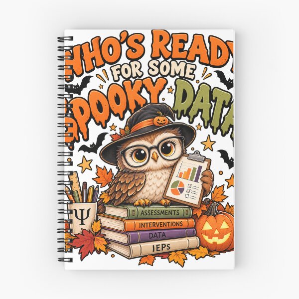 Item preview, School Psychologist Spooky Data Halloween Owl designed and sold by Tshirt-Deer.