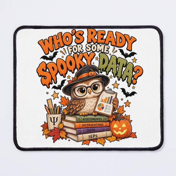 Item preview, School Psychologist Spooky Data Halloween Owl designed and sold by Tshirt-Deer.