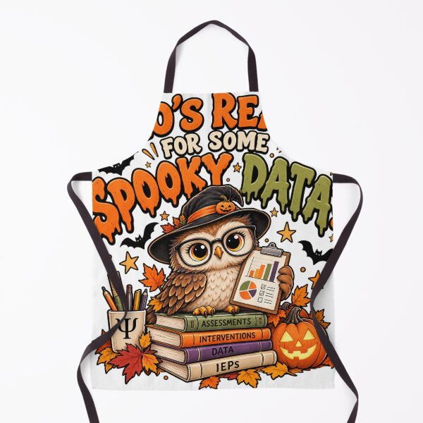 Item preview, School Psychologist Spooky Data Halloween Owl designed and sold by Tshirt-Deer.