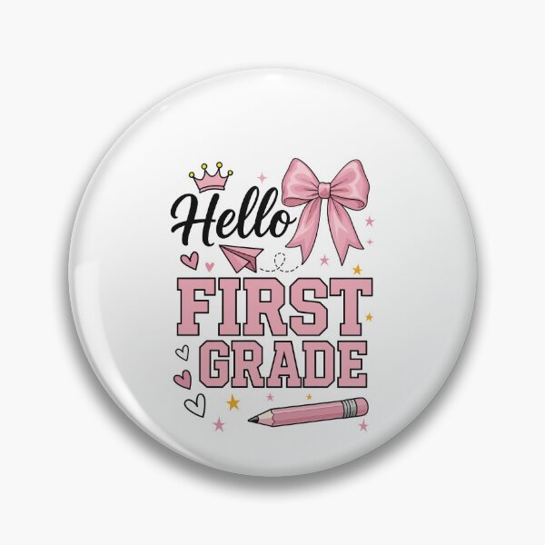 Item preview, Hello First Grade Pink Bow Crown designed and sold by MysticMirth.