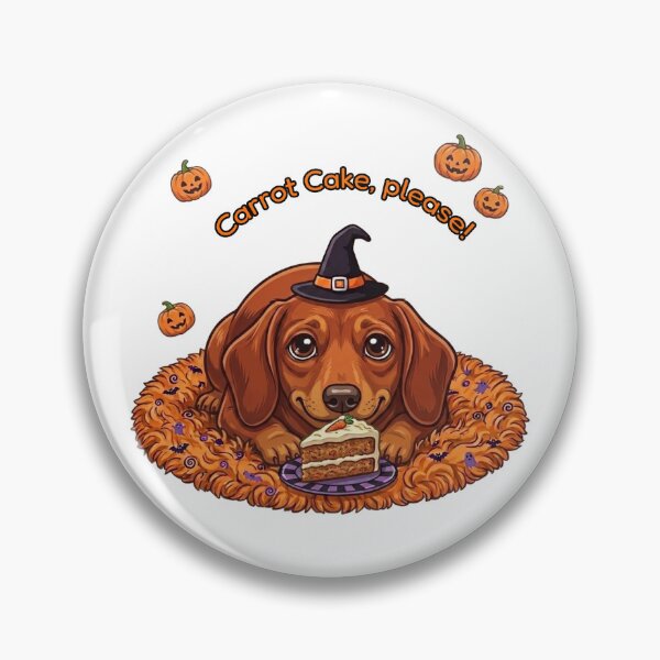 Item preview, Funny Red Sausage Dog Carrot Cake Halloween designed and sold by The-NOKU-Co.