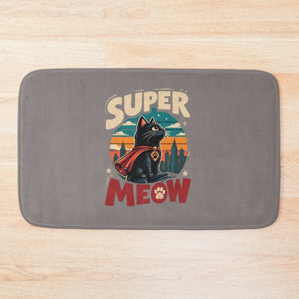 Item preview, Super Meow Black Cat Superhero Retro Comic Design designed and sold by Retro Whiskers.
