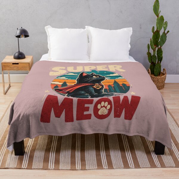 Item preview, Super Meow Black Cat Superhero Retro Comic Design designed and sold by Retro Whiskers.