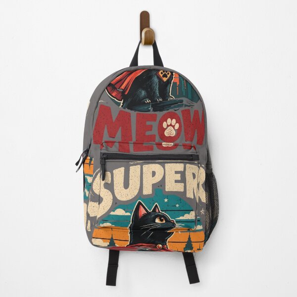 Item preview, Super Meow Black Cat Superhero Retro Comic Design designed and sold by Retro Whiskers.