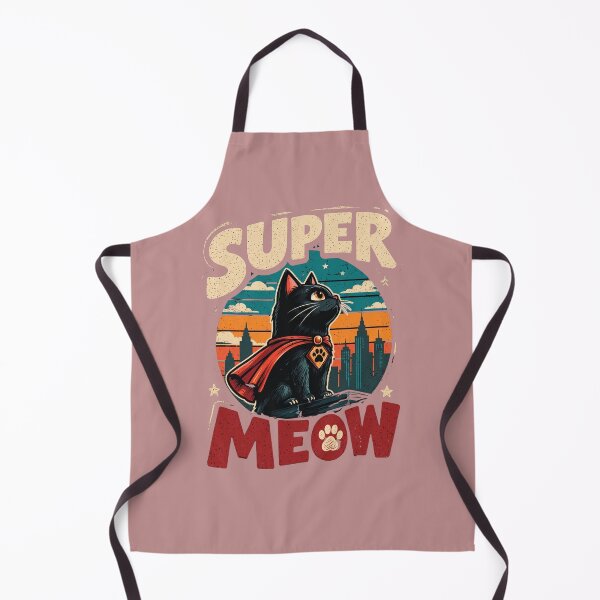 Item preview, Super Meow Black Cat Superhero Retro Comic Design designed and sold by Retro Whiskers.