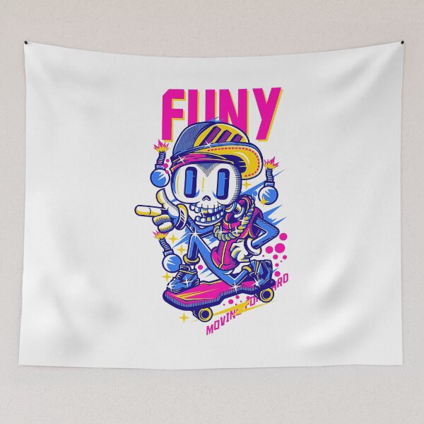 Item preview, Retro Neon Funky Skeleton Skater | 90s Streetwear & Graffiti designed and sold by Creatby7030.
