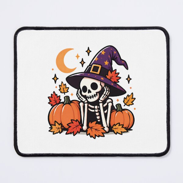 Item preview, Halloween Skeleton Witch Pumpkin Fall Spooky Autumn Cute Witchy Design designed and sold by MAPDDesigns.