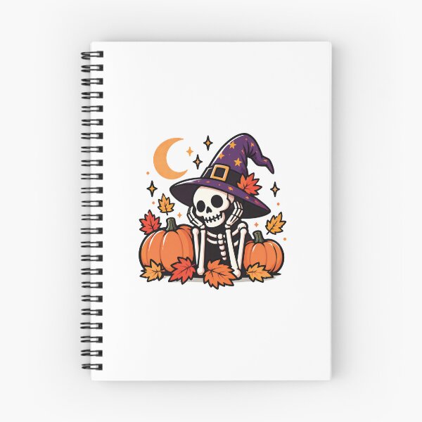 Item preview, Halloween Skeleton Witch Pumpkin Fall Spooky Autumn Cute Witchy Design designed and sold by MAPDDesigns.