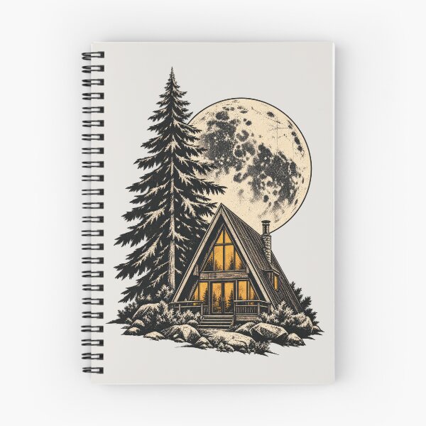 Item preview, Minimalist Cabin Frame With Pine Tree and Moon designed and sold by scicilysimonee.