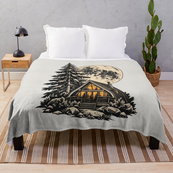 Item preview, Minimalist Cabin Frame With Pine Tree and Moon designed and sold by scicilysimonee.