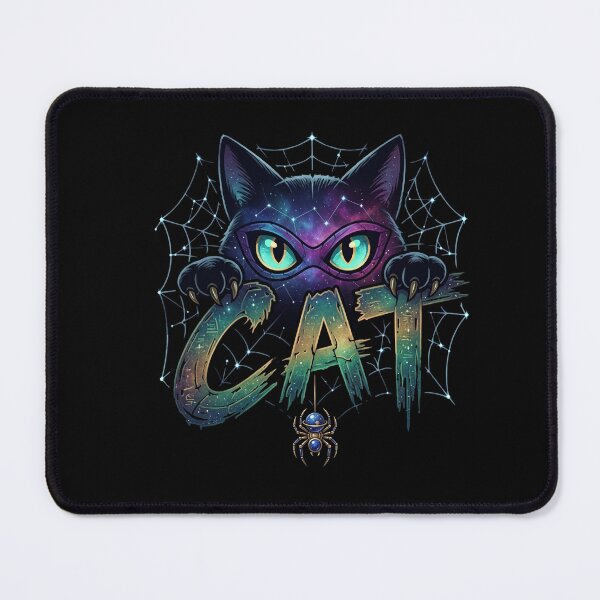 Item preview, Galaxy Cat Cosmic Halloween Spider Web Mystical Art designed and sold by Retro Whiskers.
