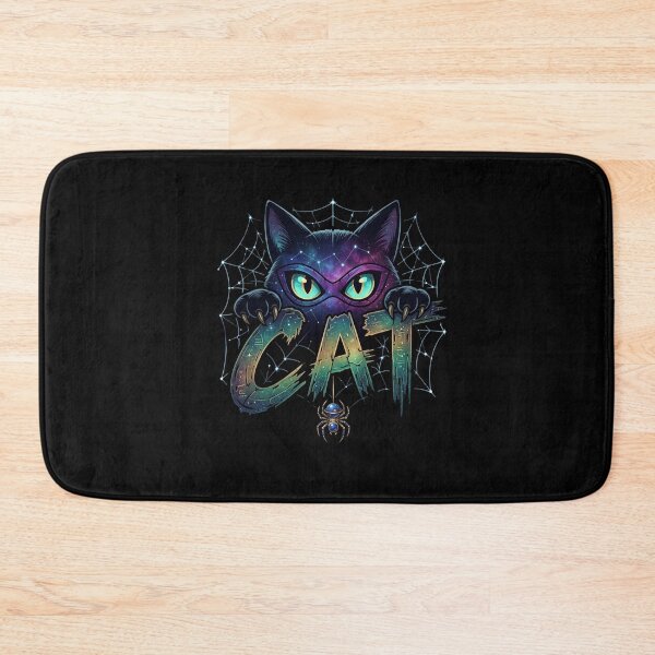 Item preview, Galaxy Cat Cosmic Halloween Spider Web Mystical Art designed and sold by Retro Whiskers.