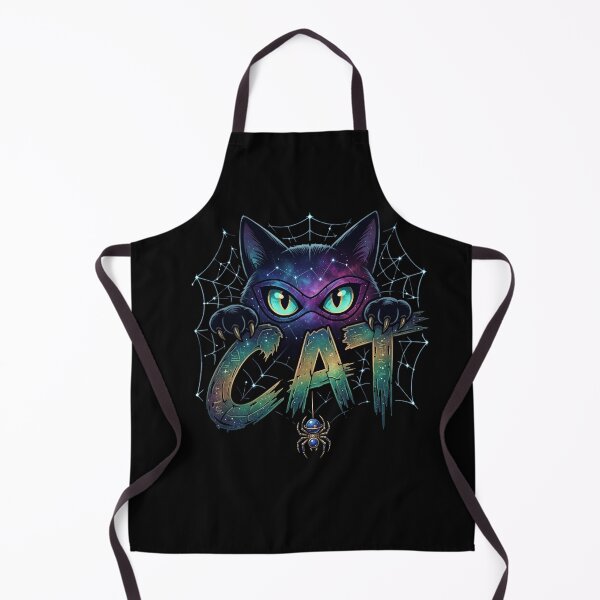 Item preview, Galaxy Cat Cosmic Halloween Spider Web Mystical Art designed and sold by Retro Whiskers.