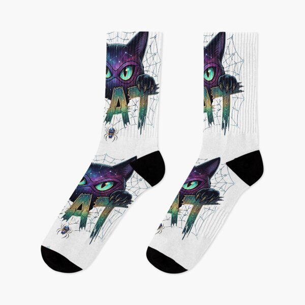 Item preview, Galaxy Cat Cosmic Halloween Spider Web Mystical Art designed and sold by Retro Whiskers.