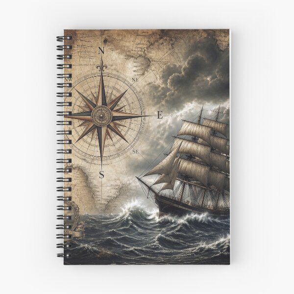 Item preview, Sailing Ship with Compass Rose designed and sold by Maria Dryfhout.