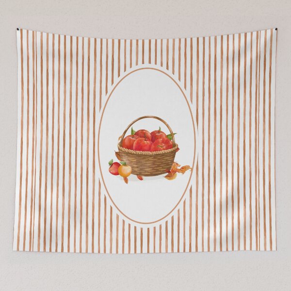 Item preview, Apple harvest basket autumn stripe designed and sold by Zestypickles.