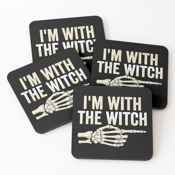 Item preview, I'm With The Witch Couples Halloween Costume Skeleton Hand Matching Shirt    designed and sold by TeNovaStudio.