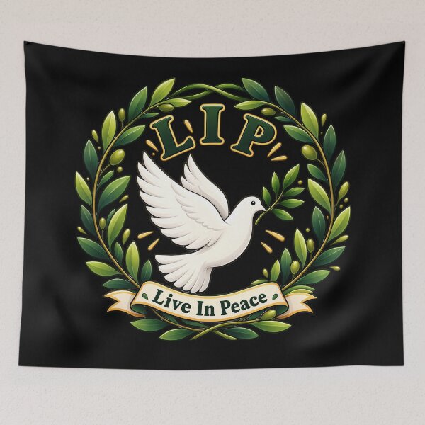 Item preview, LIP – Live In Peace Dove & Olive Branch Design designed and sold by IMuDesigner.