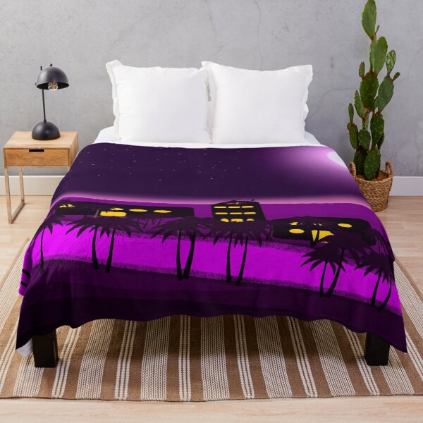 Item preview, Cyberpunk Neon Oasis in Purple Desert designed and sold by ArtisticJump.