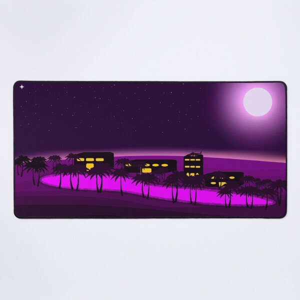 Item preview, Cyberpunk Neon Oasis in Purple Desert designed and sold by ArtisticJump.