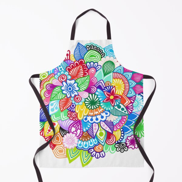 Item preview, Vibrant Floral Doodle Bouquet and Intricate Zentangle Pattern Art designed and sold by FioreDiCiliegio.