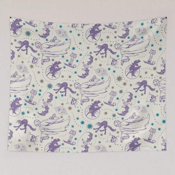 Item preview, Bump in the Night (Vintage Halloween Pattern in Lilac) designed and sold by AKateWillett.