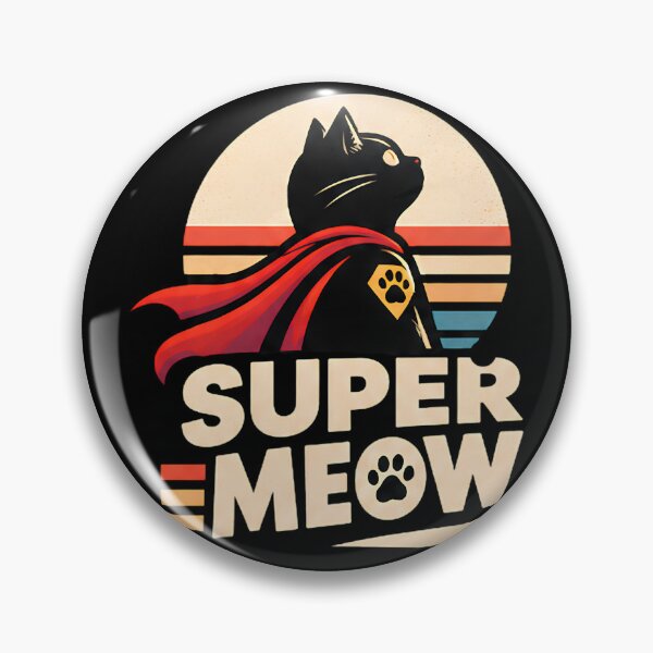 Item preview, Super Meow Retro Black Cat Superhero Cape Sunset designed and sold by Retro Whiskers.