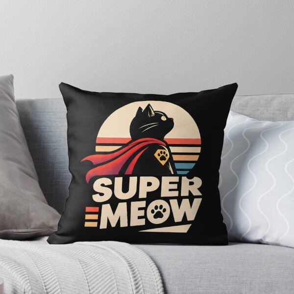 Item preview, Super Meow Retro Black Cat Superhero Cape Sunset designed and sold by Retro Whiskers.