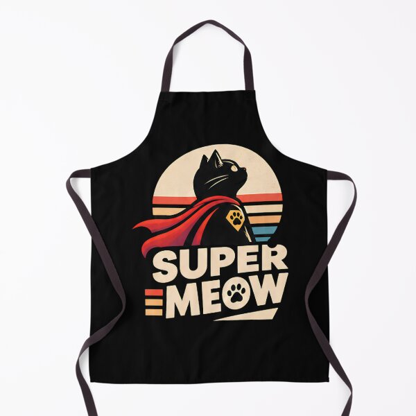 Item preview, Super Meow Retro Black Cat Superhero Cape Sunset designed and sold by Retro Whiskers.