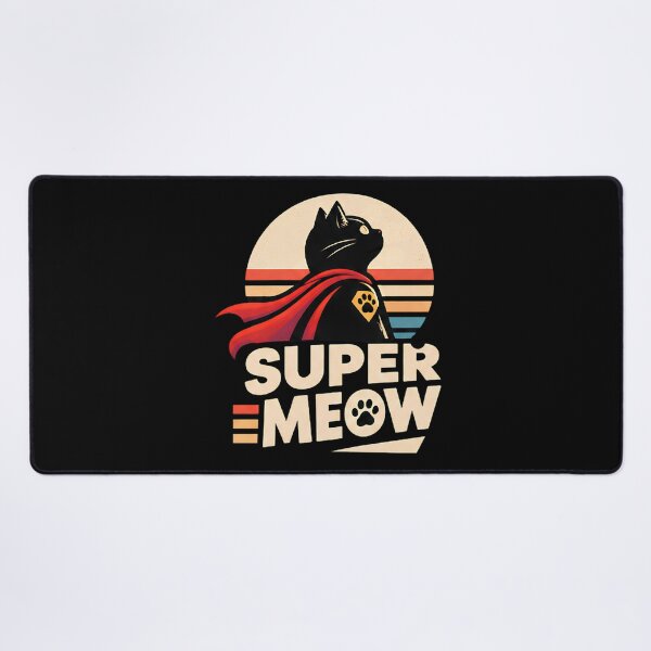 Item preview, Super Meow Retro Black Cat Superhero Cape Sunset designed and sold by Retro Whiskers.