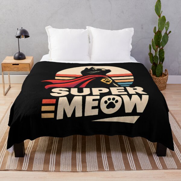 Item preview, Super Meow Retro Black Cat Superhero Cape Sunset designed and sold by Retro Whiskers.