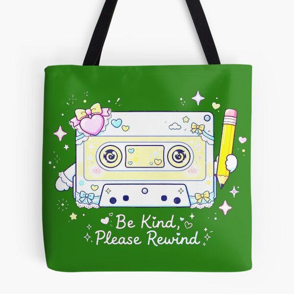 Item preview, Be Kind Please Rewind - Kawaii Pastel Cassette Tape with Pink Heart Bow and Pencil - Cute Retro Coquette Mixtape Sticker - Y2K 6000x6000 Transparent PNG designed and sold by HoMya.