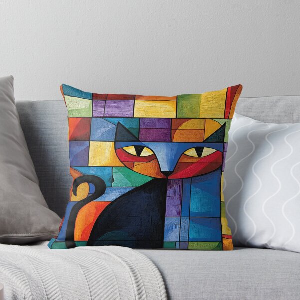 Item preview, A 445 Colorful Cubist Cat designed and sold by Infopreneur1231.