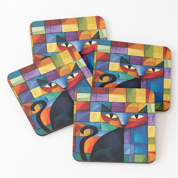 Item preview, A 445 Colorful Cubist Cat designed and sold by Infopreneur1231.