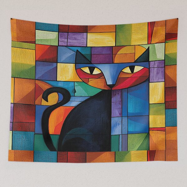 Item preview, A 445 Colorful Cubist Cat designed and sold by Infopreneur1231.