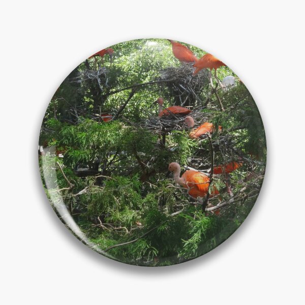 Item preview, Scarlet Ibis Birds in Exotic Green Foliage designed and sold by AuraNatura.
