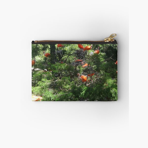 Item preview, Scarlet Ibis Birds in Exotic Green Foliage designed and sold by AuraNatura.
