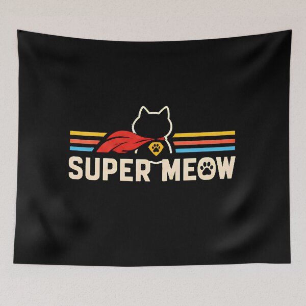Item preview, Super Meow Superhero Cat Retro Cape Funny Cat Gift designed and sold by Retro Whiskers.