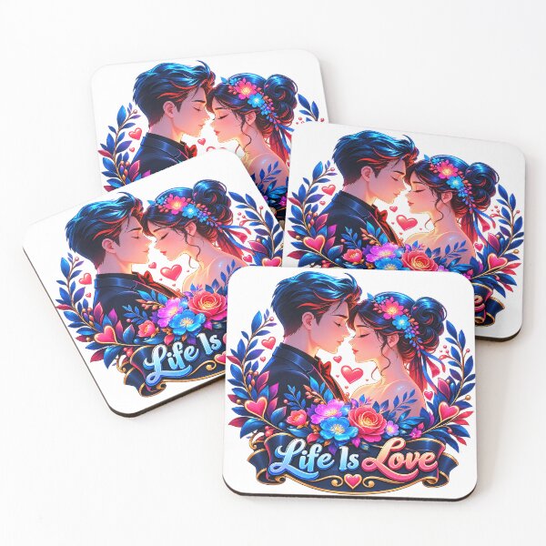 Item preview, Life Is Love – Romantic Couple Floral Love Design designed and sold by IMuDesigner.