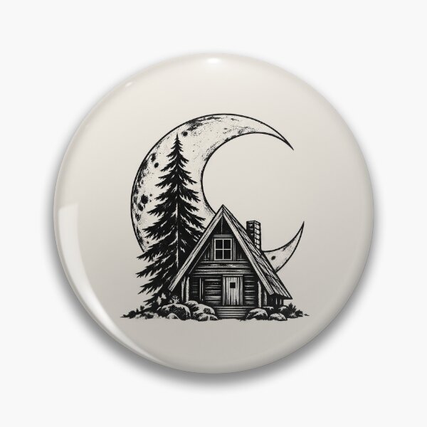 Item preview, Minimalist Geometric Cabin Frame With Pine Tree designed and sold by scicilysimonee.
