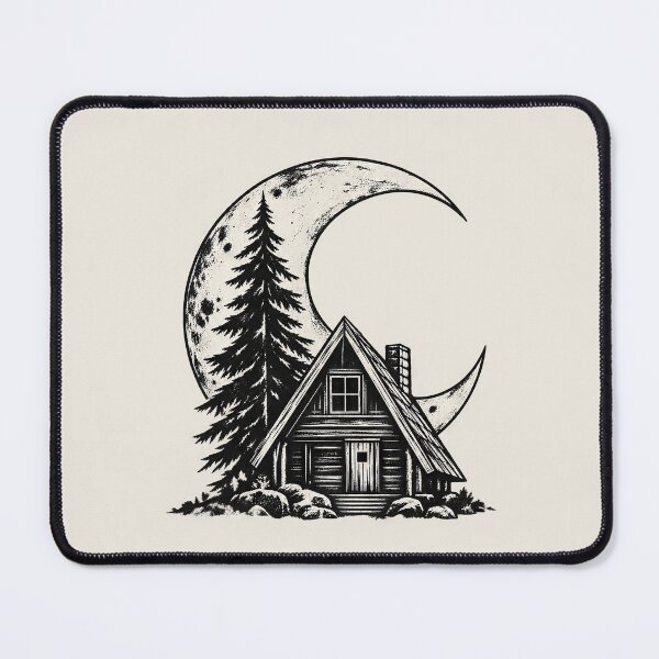Item preview, Minimalist Geometric Cabin Frame With Pine Tree designed and sold by scicilysimonee.