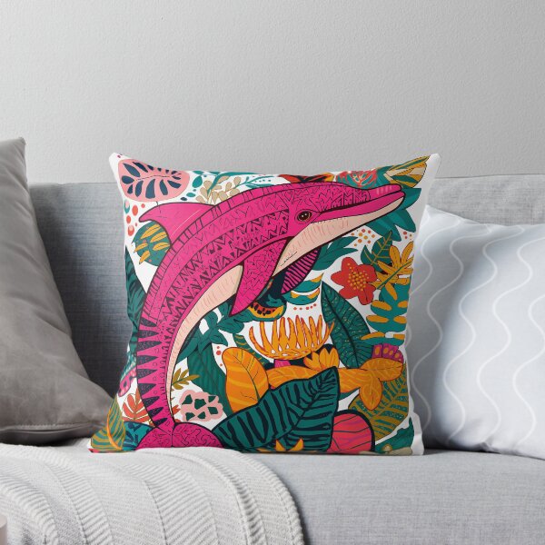 Item preview, Pink River Dolphin Amazon Legend Tropical Geometric Art designed and sold by BrazilArtShop.