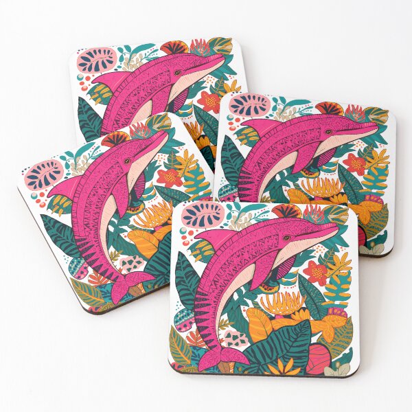Item preview, Pink River Dolphin Amazon Legend Tropical Geometric Art designed and sold by BrazilArtShop.