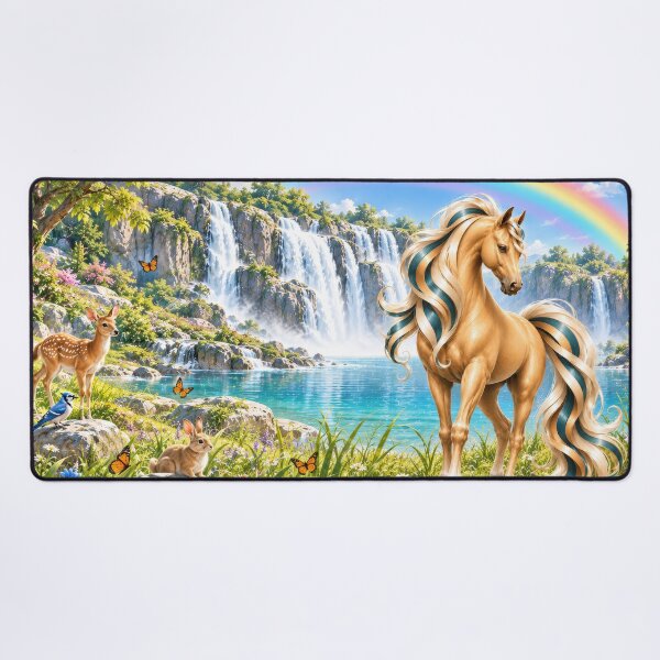 Item preview, Golden Horse in Enchanted Valley designed and sold by Haleema Rauf.