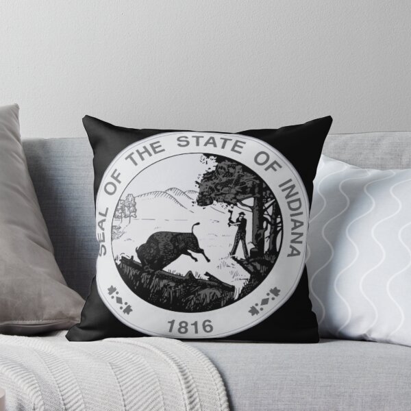 Item preview, indiana state seal black and white designed and sold by PilotandPlane.