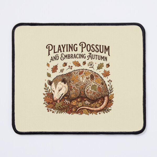 Item preview, Playing possum and embracing autumn - Autumn cute opossum designed and sold by ParadoxParadox.