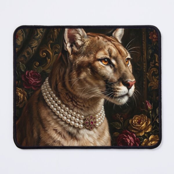 Item preview, Regal Mountain Lion Portrait Ruby Brooch designed and sold by Real Beast Art.