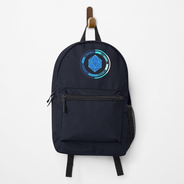 Item preview, Geometric Icosahedron HUD Sci Fi Neon Blue Tech Emblem designed and sold by KiwiRider.