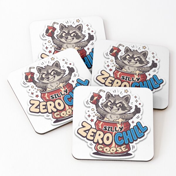 Item preview, Silly Chaotic Raccoon Drinking Soda Zero Chill Funny Sticker designed and sold by Yourt-shirtyou.